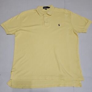 Polo Ralph Lauren Pima Soft Touch Polo Shirt Men's Medium Yellow Cotton Casual